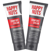 HAPPY NUTS Comfort Cream Deodorant bottle on shelf, aluminum-free protection.
