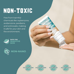 Happy Ocean SPF 45 non greasy formula on skin