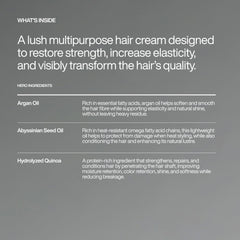Harklinikken Hair Hydrating Creme texture closeup reveals creamy formula enhancing softness