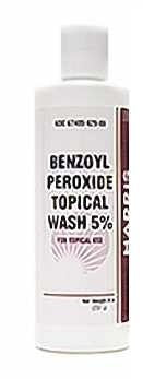 Harris Pharma 5% Benzoyl Perox Wash bottle for acne-prone skin in daily care