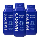Harry's Men's Body Wash Stone bottle pour for a balanced cleanse that preserves natural oils.
