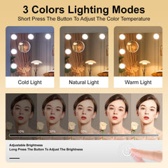 Hasipu vanity mirror offers 3 color lighting modes for environments.