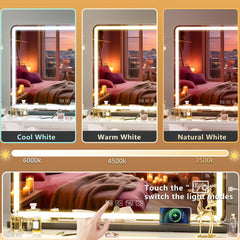 Hasipu vanity mirror offers three color lighting modes for versatile tasks.