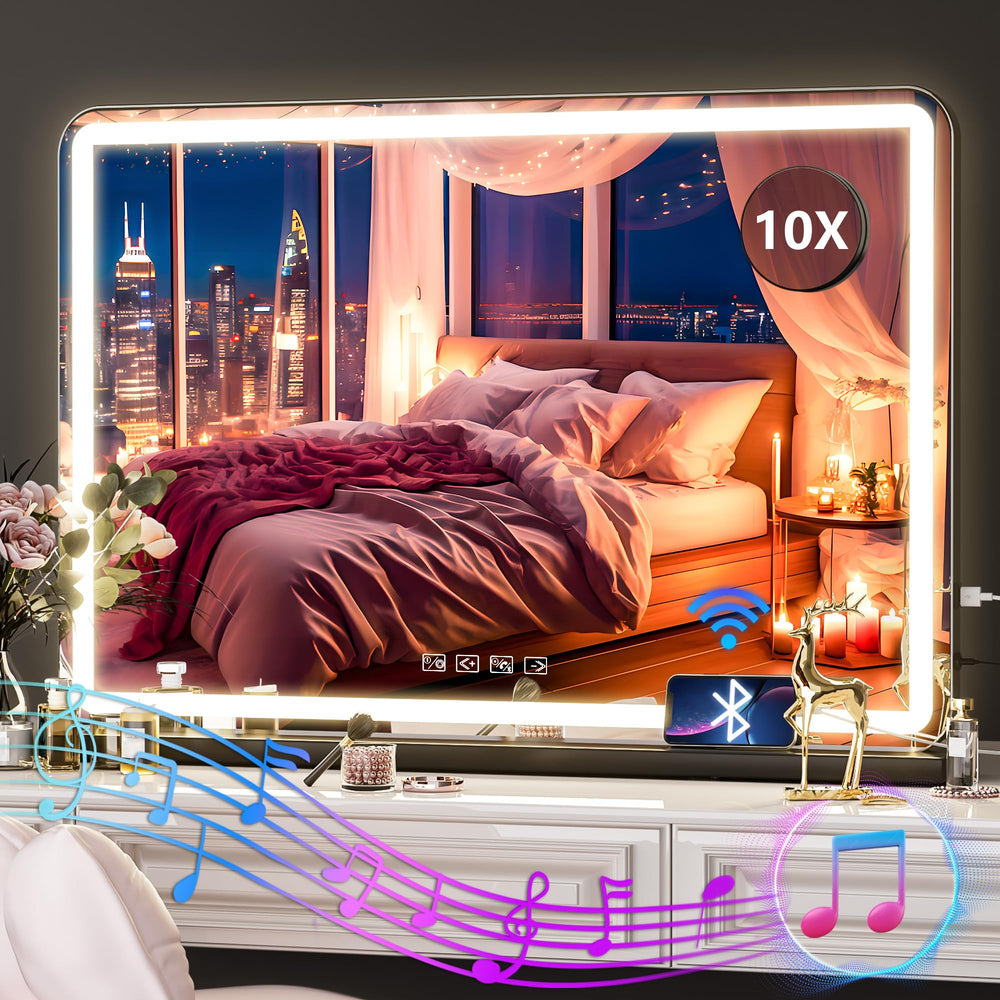 Hasipu vanity mirror with LED illumination for precise makeup application.