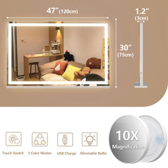 Hasipu vanity mirror offering three color modes to match lighting conditions