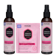 HASK 5-in-1 Leave-In Bottle with Argan Oil delivers detangling and shine.
