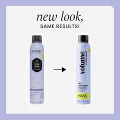 HASK chia seed dry shampoo shaking the can to activate the refreshing formula.