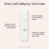 Cream texture close-up highlighting gel-based soothing experience for tired feet