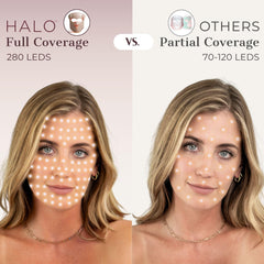 Hatch Halo Blue mode promotes a clearer-looking complexion and reduced blemish visibility.