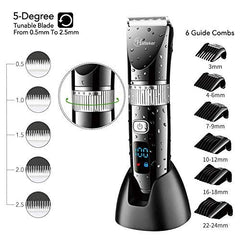 Hatteker Cordless Hair Trimmer Pro charging view highlights USB quick-charge for cordless use.