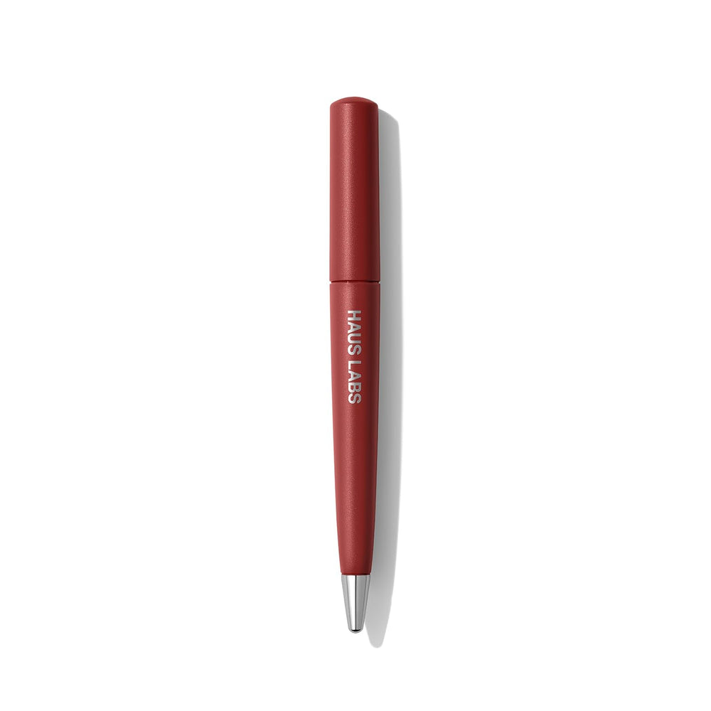 Haus Laboratories Le Monster Lip Crayon Mocha Matte lip color swatch shows smooth, long-lasting vegan shade.