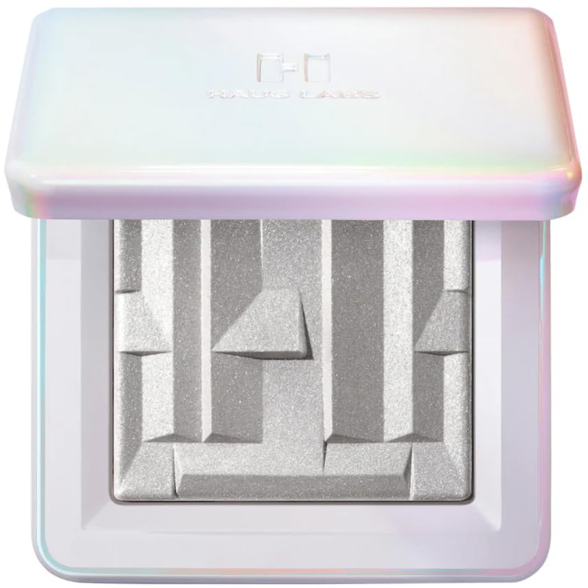 HAUS LABS Moonstone gel-powder highlighter swatch showing natural-looking glow.