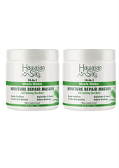 Hawaiian Silky Miracle Worker masque bottle pour showing rich hydration for curly hair.