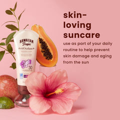 Hawaiian Tropic sunscreen with green tea extract texture.