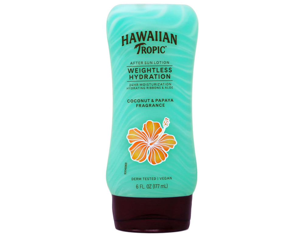 Hawaiian Tropic Silk Hydration after sun bottle for lightweight hydration.