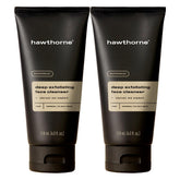 Hawthorne Deep Exfoliating Charcoal Face Wash bottle pour for quick cleansing.