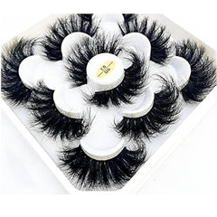 HBZGTLAD 5-pair 25mm mink lash pack, bold yet natural for daily wear.