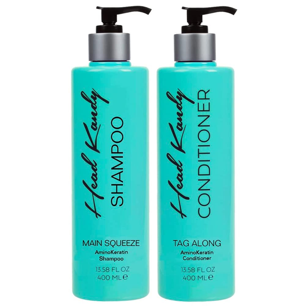 Head Kandy Squad Goals Shampoo bottle demonstrates color-safe cleansing for vibrant hair.