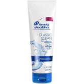 Head & Shoulders Classic Clean conditioner bottle pouring, reduces visible flakes.