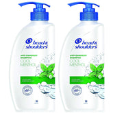 Head & Shoulders Cool Menthol shampoo pump bottle two-pack for daily dandruff care.