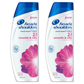 Head & Shoulders Smooth & Silky 2-in-1 bottle front view showing frizz control