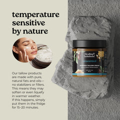Healing Solutions whipped tallow balm on the face offers daily hydration