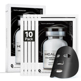 HEALOINE Deep Collagen Mask close-up showing 500ppm collagen for skin nourishment