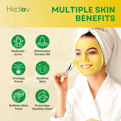 Healov kaolin clay texture highlighting gentle exfoliation and pore refinement