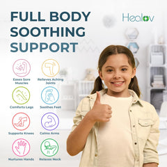 Healov Magnesium Lotion for Kids after-play legs application for soft muscles.