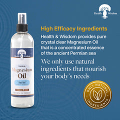 Health and Wisdom Magnesium Oil for foot soak, offering soothing hydration and comfort.