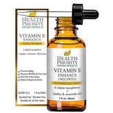 Health Priority Naturals Vitamin E oil for face application to hydrate and refresh dry skin.