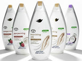 HealthAZ body wash six-pack bottles on display for daily moisture.