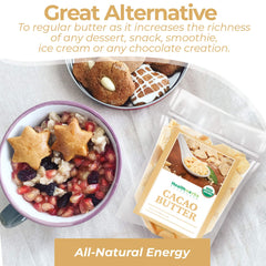 Healthworks Cacao Butter is sugar-free and suitable for keto-friendly desserts.
