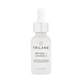Healthy Directions Trilane bottle close-up showing a hydrating retinol vitamin C formula