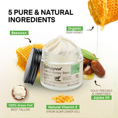 HealthyDerm Beef Tallow Honey Balm whipped texture ready to melt into skin
