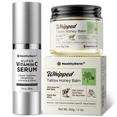 HealthyDerm Super Vitamin C Serum bottle—brightening boost and collagen support.