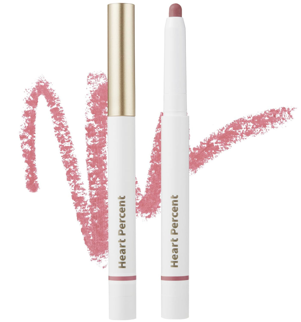 Heart Percent Dote On Mood Lip Pencil Dusty Pink swatch for smooth blend and natural color.