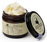 Hearth and Homestead lavender tallow balm jar for daily moisturization and soothing scent.