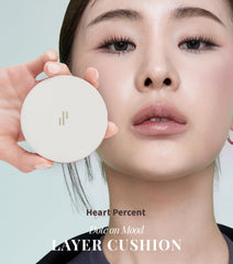 Heart Percent Dote on Mood Layer Cushion SPF 50+ protection for sunny days.
