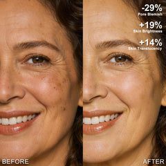 Matte airbrush finish showing poreless look on skin