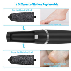 Heelos foot scrubber with LED display and waterproof build for safe bathroom use