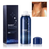 Hegafoo Body Glitter Spray applies to hair for festival shine.