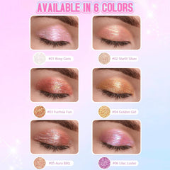 Hegafoo Crystal Jelly Glaze Rosy Gem alternative—soft shimmer on bright eyes
