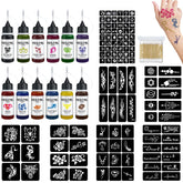 HEILFNL temporary tattoo kit 12-color palette for vibrant, long-lasting designs