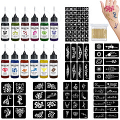 HEILFNL temporary tattoo kit 12-color palette for vibrant, long-lasting designs
