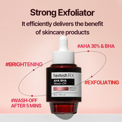 Textured detail of HEIMISH RX AHA BHA serum for smoother skin