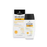 Heliocare 360 Mineral Tolerance Fluid SPF 50 bottle shows invisible, lightweight protection.