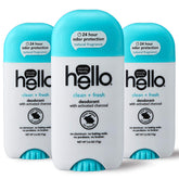 Hello charcoal deodorant pack of three for all-day freshness and protection