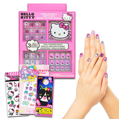 Hello Kitty Nail Art Stickers Set featuring 13 press-on nails for playful style
