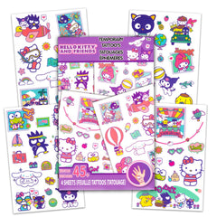 Hello Kitty tattoo set Sanrio characters offering a colorful, kid-friendly activity.